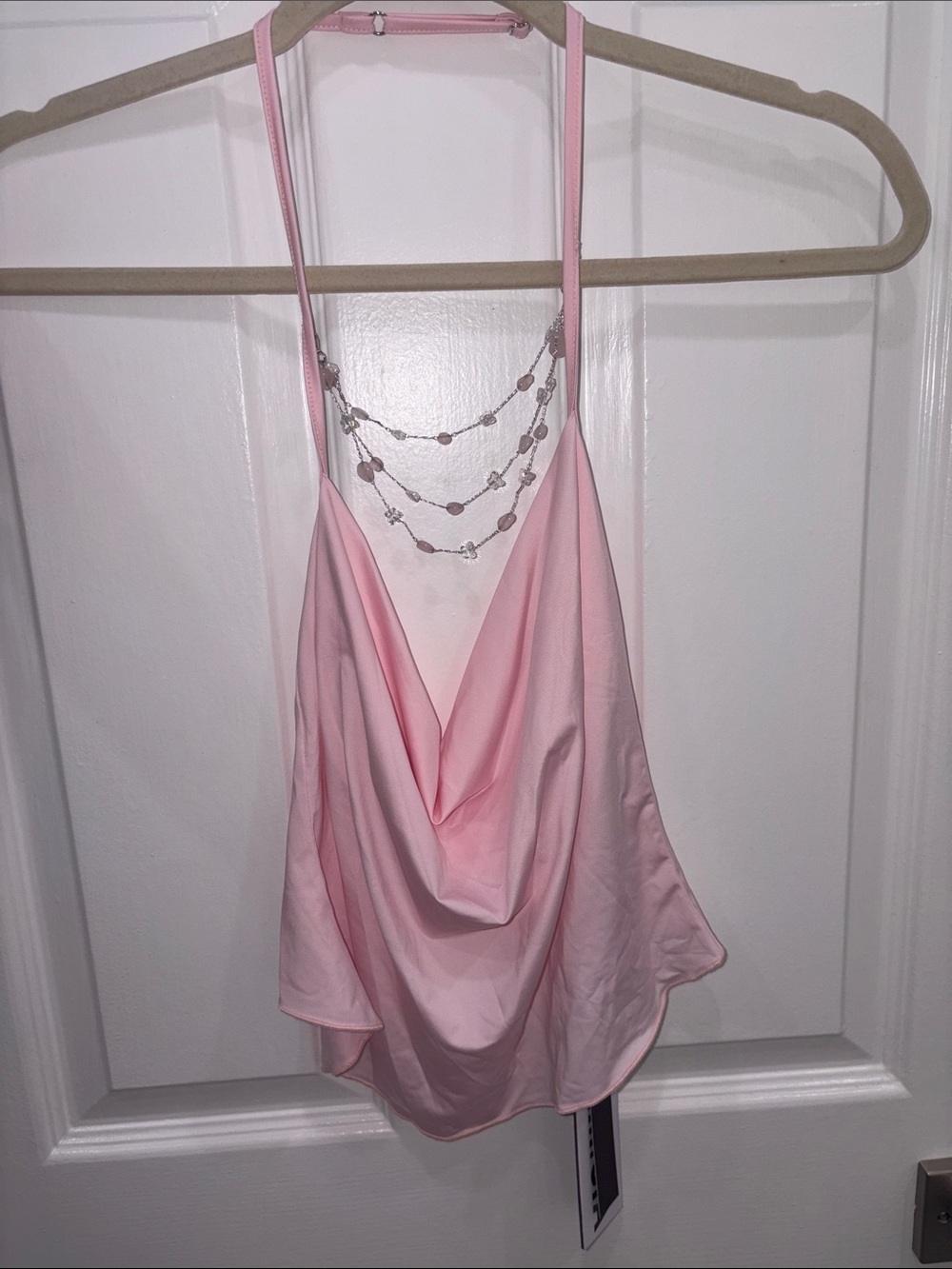I.AM.GIA Pink Cowl Neck Satin Camisole